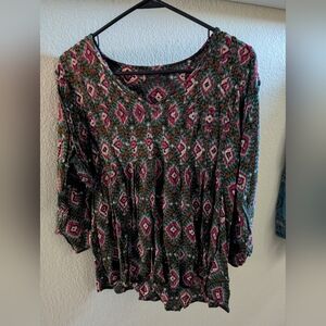 Boho women's blouse multi colored size XL